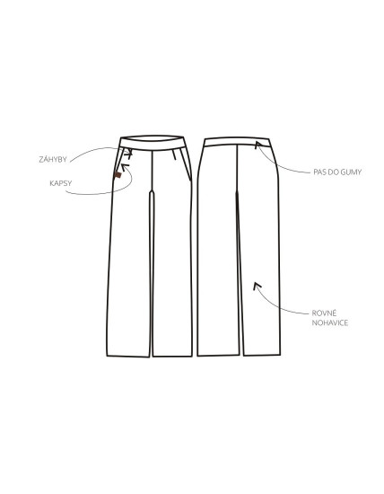 LINEA kalhoty se záhyby